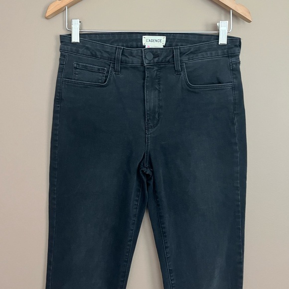 {L'AGENCE} Margot High Rise Skinny Jeans in Dark Graphite - Womens 28 - Picture 2 of 10